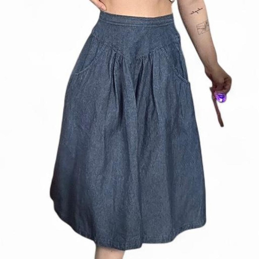 Handmade vintage denim A line skirt - Picture 2 of 7